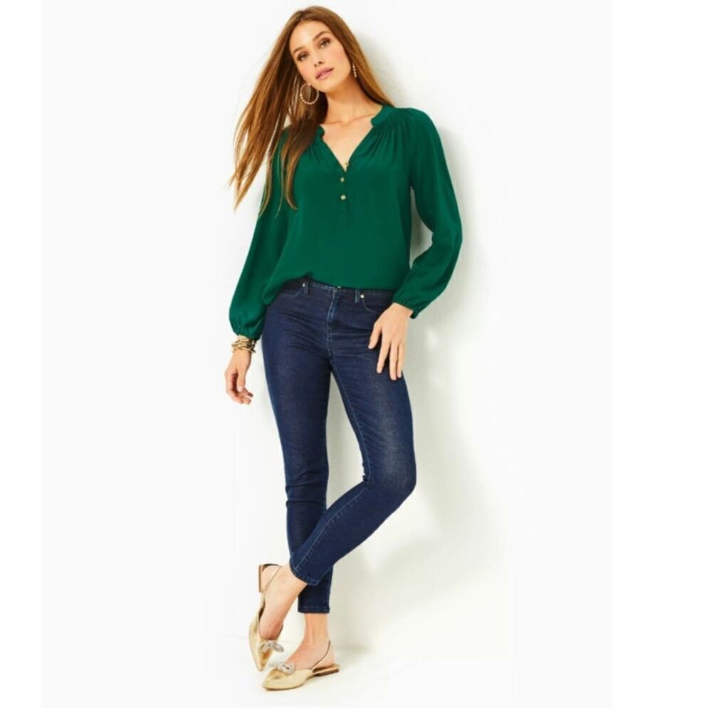 NWT Lilly Pulitzer Eagan High rise Super Jeans Size 10 Bennett Wash Style 013597